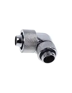 Alphacool Eiszapfen Anschluss 90 Grad G1/4 Zoll AG auf 16/10mm - drehbar, chrome silber 2