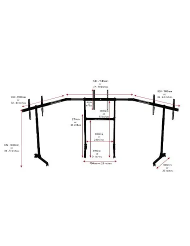 Next Level Racing Free Standing Triple Monitor Stand