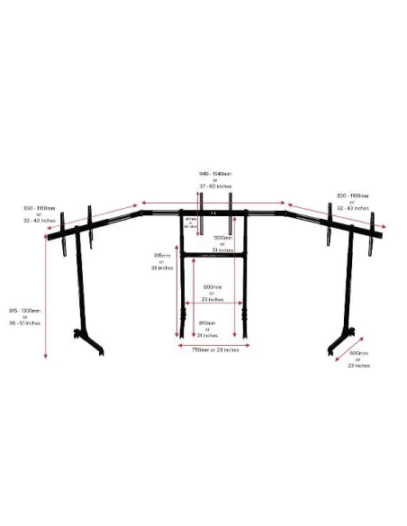 Next Level Racing Free Standing Triple Monitor Stand