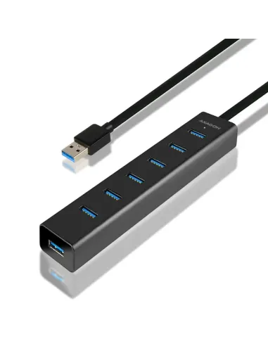 Axagon HUE-SA7BP hub di interfaccia USB 3.2 Gen 1 (3.1 Gen 1) Type-A 5000 Mbit s Nero
