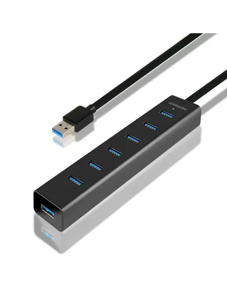 Axagon HUE-SA7BP hub di interfaccia USB 3.2 Gen 1 (3.1 Gen 1) Type-A 5000 Mbit s Nero
