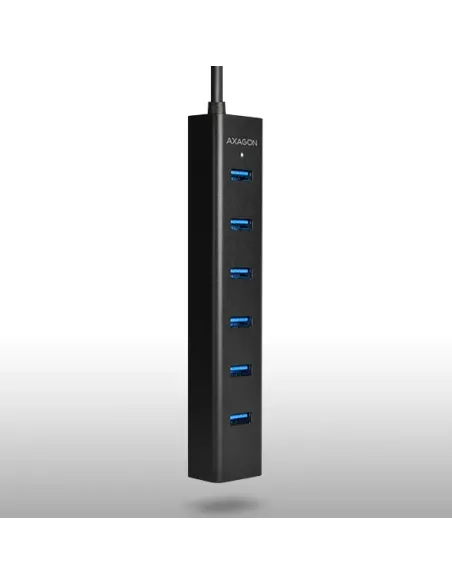 Axagon HUE-SA7BP hub di interfaccia USB 3.2 Gen 1 (3.1 Gen 1) Type-A 5000 Mbit s Nero