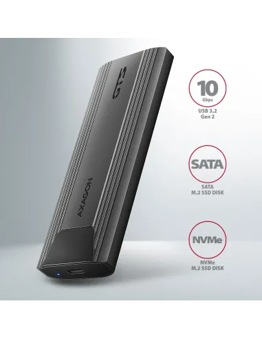 Axagon EEM2-GTS2 contenitore di unità di archiviazione Box esterno SSD Nero M.2