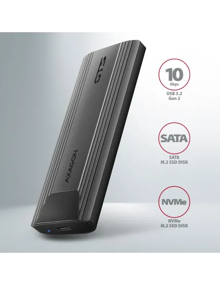 Axagon EEM2-GTS2 contenitore di unità di archiviazione Box esterno SSD Nero M.2