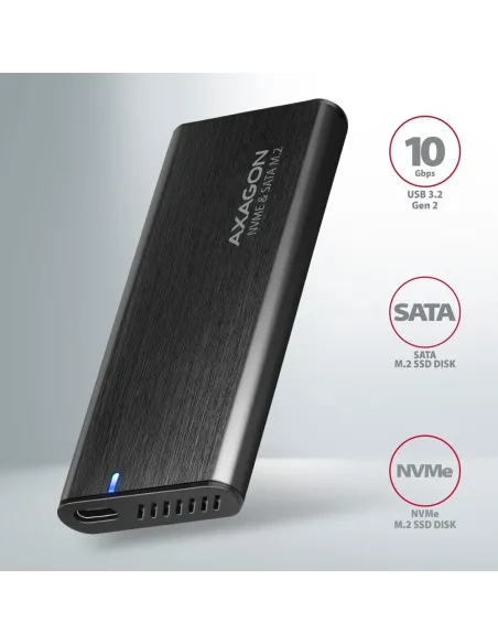 Axagon EEM2-SB2 contenitore di unità di archiviazione Box esterno SSD Nero M.2