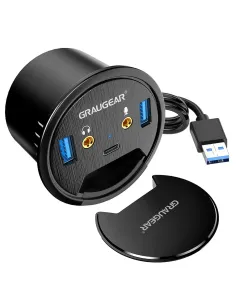 GRAUGEAR G-THUB-AU-60 hub di interfaccia USB 3.2 Gen 1 (3.1 Gen 1) Type-A Nero