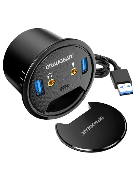 GRAUGEAR G-THUB-AU-60 hub di interfaccia USB 3.2 Gen 1 (3.1 Gen 1) Type-A Nero