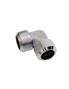 Alphacool Eiszapfen Adapter 90 Grad 16mm AD auf 16mm AD Hardtube - silber glänzend