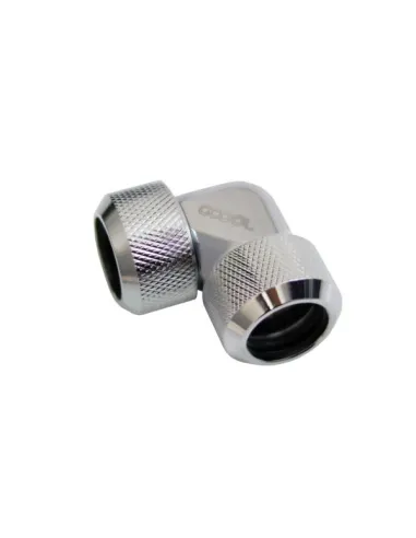 Alphacool Eiszapfen Adapter 90 Grad 16mm AD auf 16mm AD Hardtube - silber glänzend