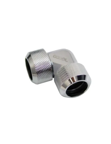 Alphacool Eiszapfen Adapter 90 Grad 16mm AD auf 16mm AD Hardtube - silber glänzend