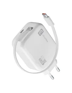 Cellularline Retractable Power 65W Caricabatterie da rete 65W con