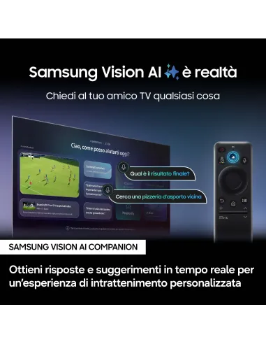 Samsung QLED AI TV 75" QE75Q8FAAUXZT 4K, Processore Q4 AI, 4K Upscaling, Color Booster Pro, OTS Lite, Air Slim Design, Vision