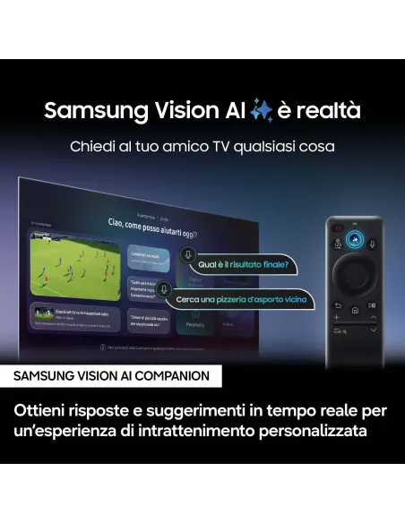 Samsung QLED AI TV 75" QE75Q8FAAUXZT 4K, Processore Q4 AI, 4K Upscaling, Color Booster Pro, OTS Lite, Air Slim Design, Vision