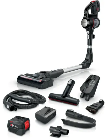 Bosch BSS715FRSH scopa elettrica Aspirapolvere a bastone 2 in 1 Batteria Secco Senza sacchetto 0,3 L Nero, Argento 5 Ah