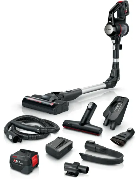 Bosch BSS715FRSH scopa elettrica Aspirapolvere a bastone 2 in 1 Batteria Secco Senza sacchetto 0,3 L Nero, Argento 5 Ah