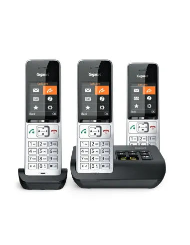 Gigaset COMFORT 500A Trio Telefono analogico DECT Identificatore di chiamata Nero, Argento