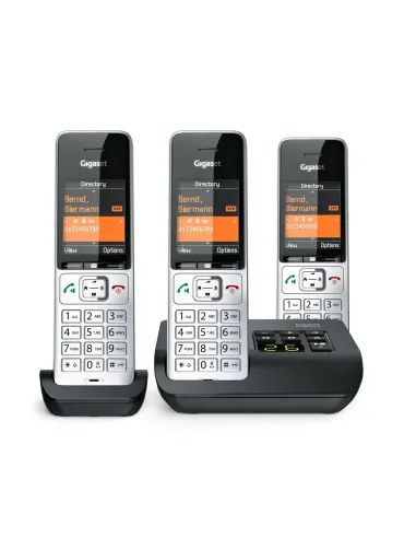 Gigaset COMFORT 500A Trio Telefono analogico DECT Identificatore di chiamata Nero, Argento