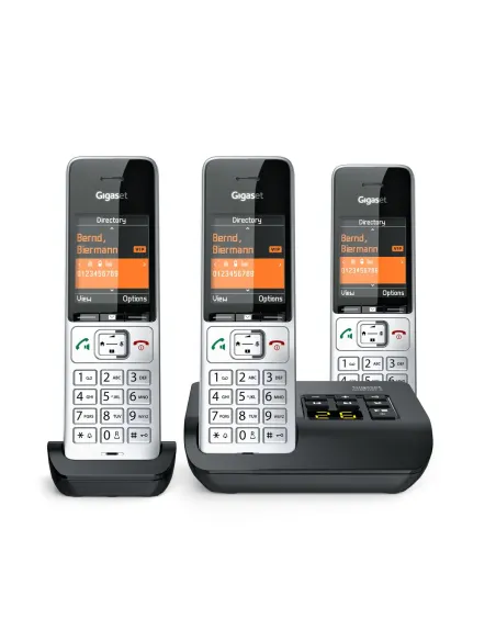 Gigaset COMFORT 500A Trio Telefono analogico DECT Identificatore di chiamata Nero, Argento