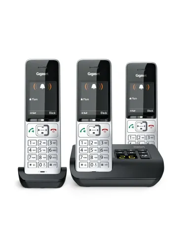 Gigaset COMFORT 500A Trio Telefono analogico DECT Identificatore di chiamata Nero, Argento