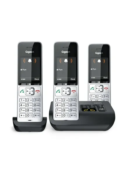 Gigaset COMFORT 500A Trio Telefono analogico DECT Identificatore di chiamata Nero, Argento