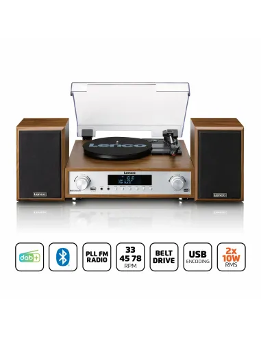 Lenco MC-160WD piatto audio Giradischi con trasmissione a cinghia Legno Manuale