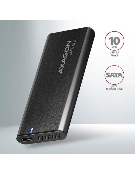 Axagon EEM2-SBC externes Gehäuse für M.2 SSDs USB-C 3.2 Gen 2 - schwarz Box esterno SSD Nero