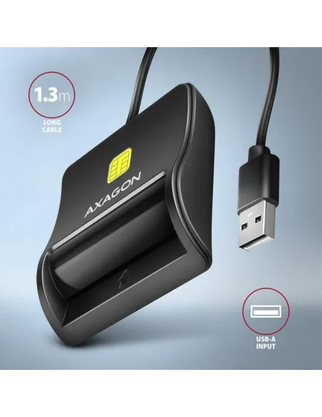 Axagon CRE-SM3N USB Smart card Flat lettore di card readers Interno