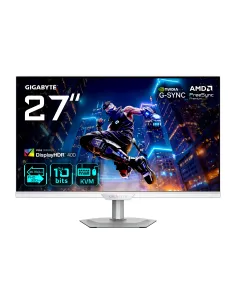 GIGABYTE M27UP ICE Monitor da gioco 27” 4K UHD - Modalità doppia (4K 160Hz o FHD 320Hz), 3840 x 2160, 1ms, 350 cd m², FreeSync