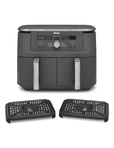 Ninja DZ400EU friggitrice Doppia 9,5 L Indipendente 2470 W Friggitrice ad aria calda Grigio
