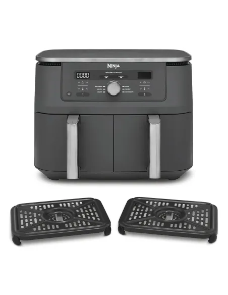 Ninja DZ400EU friggitrice Doppia 9,5 L Indipendente 2470 W Friggitrice ad aria calda Grigio