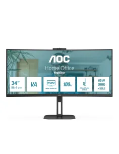 AOC V5 CU34V5CW Monitor PC 86,4 cm (34") 3440 x 1440 Pixel Wide Quad HD LED Nero
