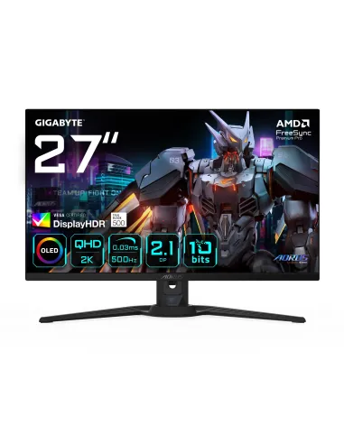GIGABYTE AORUS FO27Q5P Monitor da gaming OLED QHD – 2560 x 1440, 500 Hz, 0,03 ms, KVM, 300 cd m², FreeSync Premium Pro,