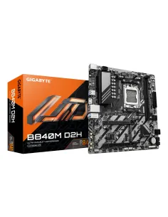 GIGABYTE B840M D2H Scheda madre - CPU AMD Ryzen 9000, VRM a 5+2+2 fasi, fino a 7600 MHz DDR5, 1xPCIe 4.0 + 1xPCIe 3.0 M.2, LAN