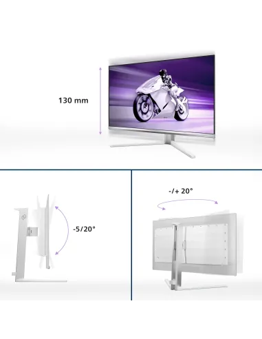 Philips Evnia 8000 27M2N8500 00 Monitor PC 67,3 cm (26.5") 2560 x 1440 Pixel Quad HD QD-OLED Bianco