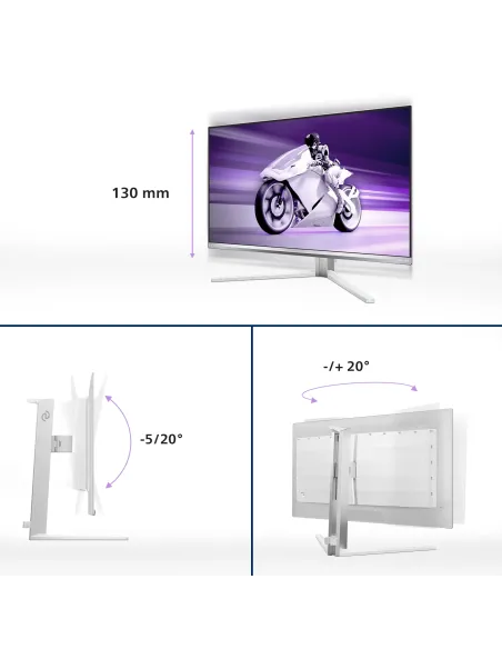 Philips Evnia 8000 27M2N8500 00 Monitor PC 67,3 cm (26.5") 2560 x 1440 Pixel Quad HD QD-OLED Bianco