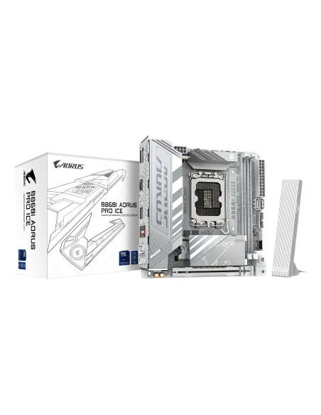 GIGABYTE B860I AORUS PRO ICE Scheda madre - CPU Intel Core Ultra, VRM a 8+1+2+1 fasi, fino a 9200MHz DDR5, 1xPCIe 5.0 + 1xPCIe