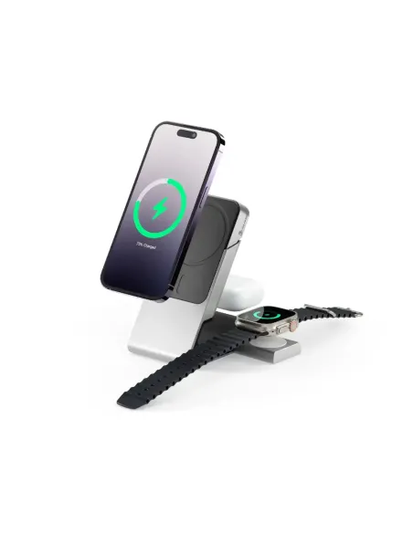 ALOGIC Matrix+ 3-in-1 5000 mAh Carica wireless Nero, Argento