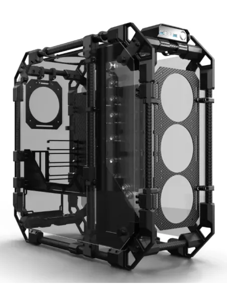Alphacool Apex Pro Skeleton Full Tower Nero, Carbonio