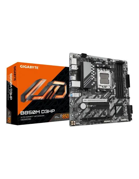 GIGABYTE B850M D3HP Scheda Madre - Processori AMD Ryzen Serie 9000, 5+2+2 fasi VRM digitali, fino a 8200MHz DDR5 (OC), 1xPCIe