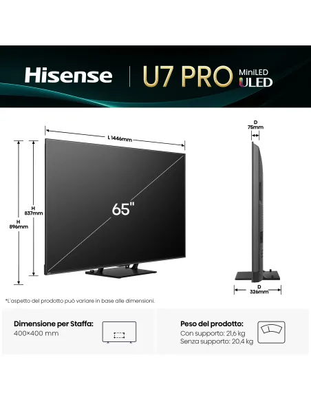 Hisense Smart TV ULED MiniLED 65" 4K 65U7Q PRO
