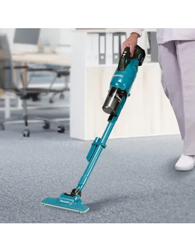 Makita DCL286FRF scopa elettrica Aspirapolvere a bastone 2 in 1 Batteria Secco Ciclonico Senza sacchetto 0,25 L 100 W Nero, Blu