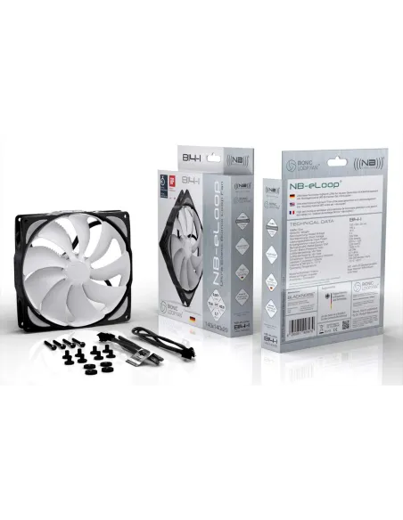 Noiseblocker B14-3 Case per computer Ventilatore 14 cm Nero, Bianco