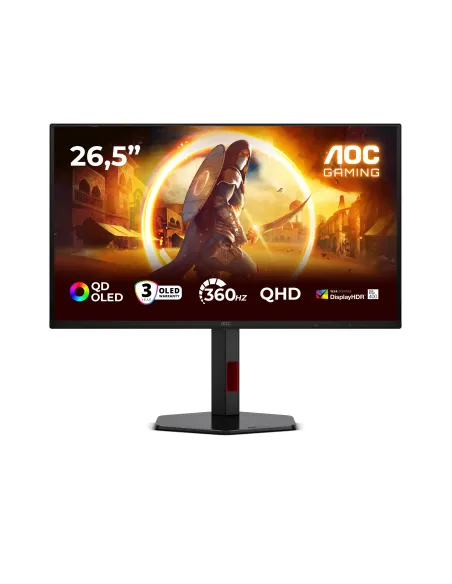AOC G4 Q27G4SDR Monitor PC 67,3 cm (26.5") 2560 x 1440 Pixel Quad HD QD-OLED Nero, Rosso