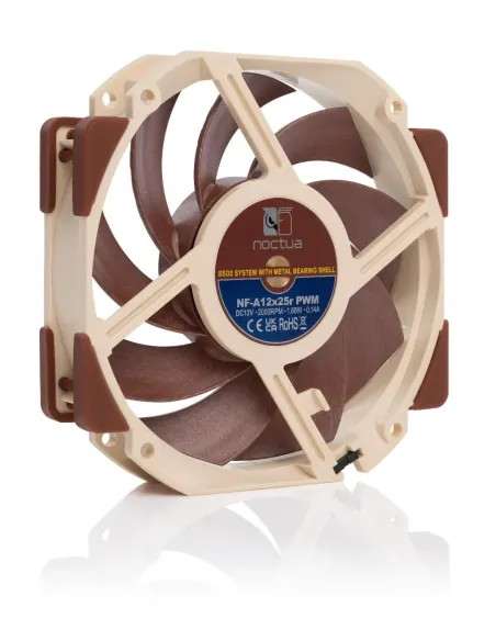 Noctua NF-A12X25R PWM Case per computer Ventilatore 12 cm Beige, Marrone
