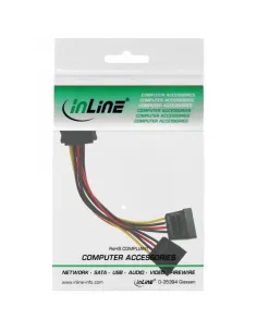 InLine Cavo di alimentazione a Y, 1x Sata 15pin M a 2x SATA 15pin F, 2