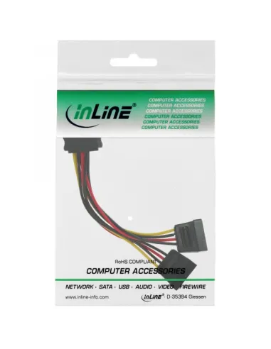 InLine Cavo di alimentazione a Y, 1x Sata 15pin M a 2x SATA 15pin F,