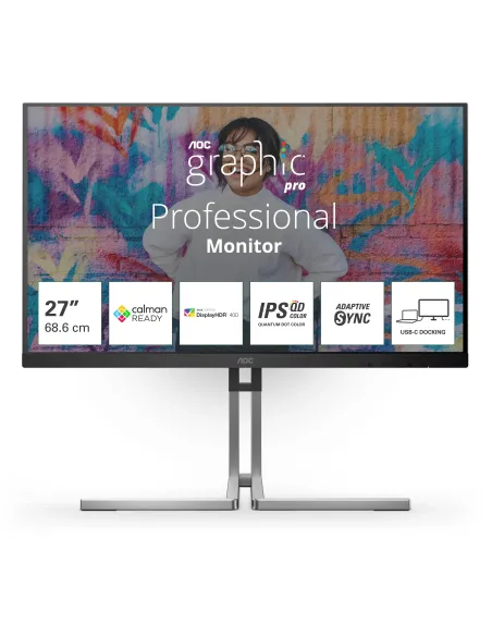 AOC Q27U3CV Monitor PC 68,6 cm (27") 2560 x 1440 Pixel Quad HD LCD Nero
