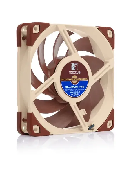 Noctua NF-A12X25 PWM sistema di raffreddamento per computer Case per computer Ventilatore 12 cm Marrone