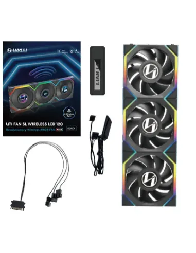 Lian Li UNI FAN SL Wireless LCD 120 Case per computer Ventilatore 12 cm Nero 3 pz