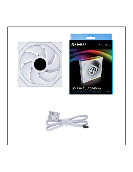 Lian Li Uni Fan TL LCD Case per computer, Processore Ventilatore 14 cm Bianco 1 pz